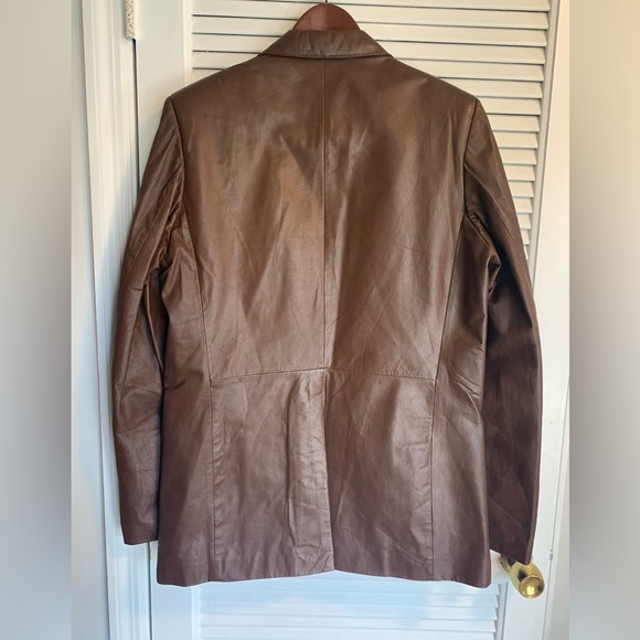 Adam Spencer men’s brown leather 2 button sport coat size 42R - Picture 5 of 8